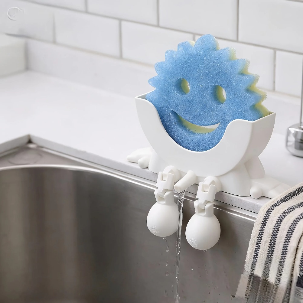 Home Bathroom Organizer - Drainable Soap & Sponge Holder 2-in-1