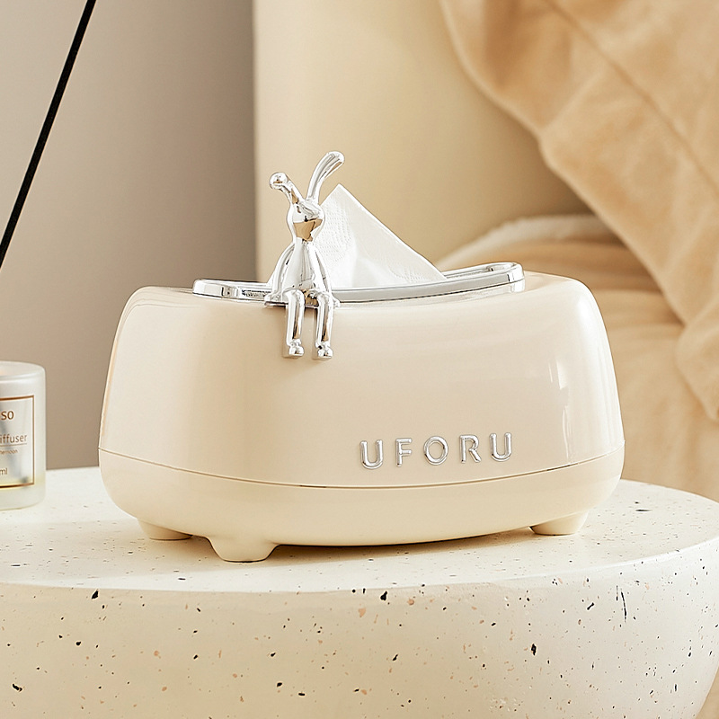 Home Bathroom Paper Towel Holder - Uforu Multifunctional Tissue Box Spring-Lift Dispenser