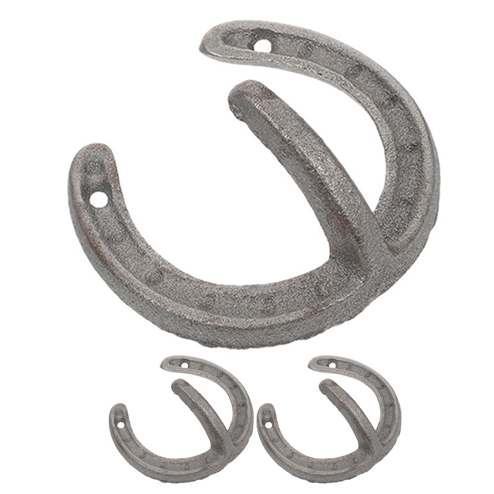 Home Bathroom Organizer - 3Pcs Horseshoe Shape Wall Hook Iron