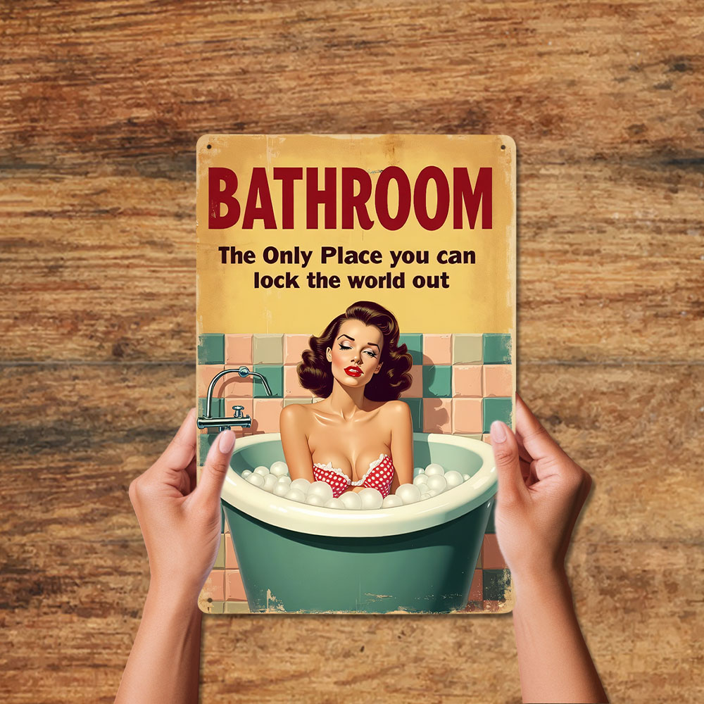 Funny Bathroom Rules Vintage M - Home Bathroom Rules 评论和价格