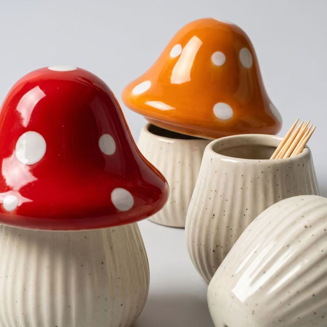 Cartoon Mushroom Ceramic Stora - Home Bathroom Organizer 评论和价格