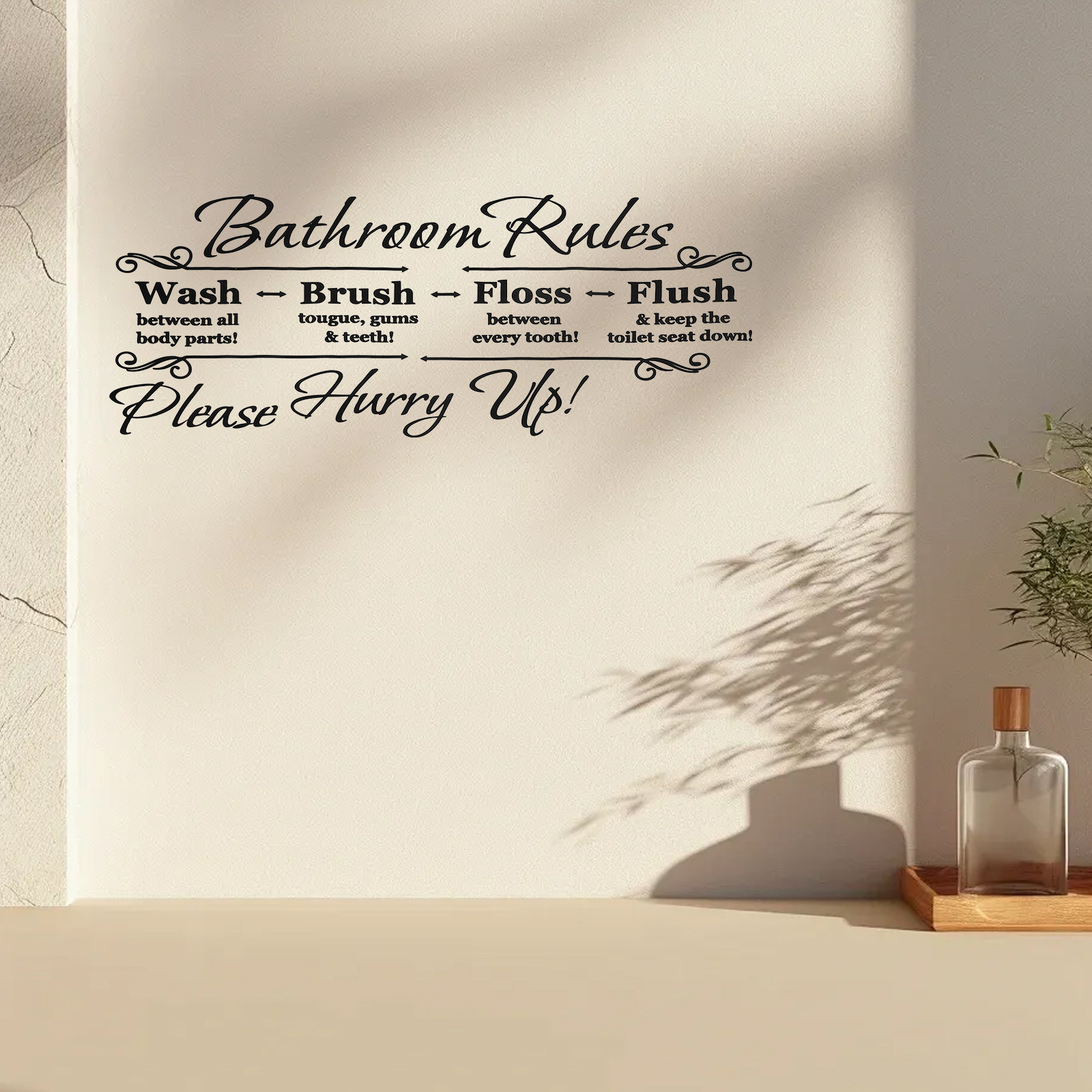 Bathroom Rules Wall Sticker Re - Home Bathroom Rules 评论和价格