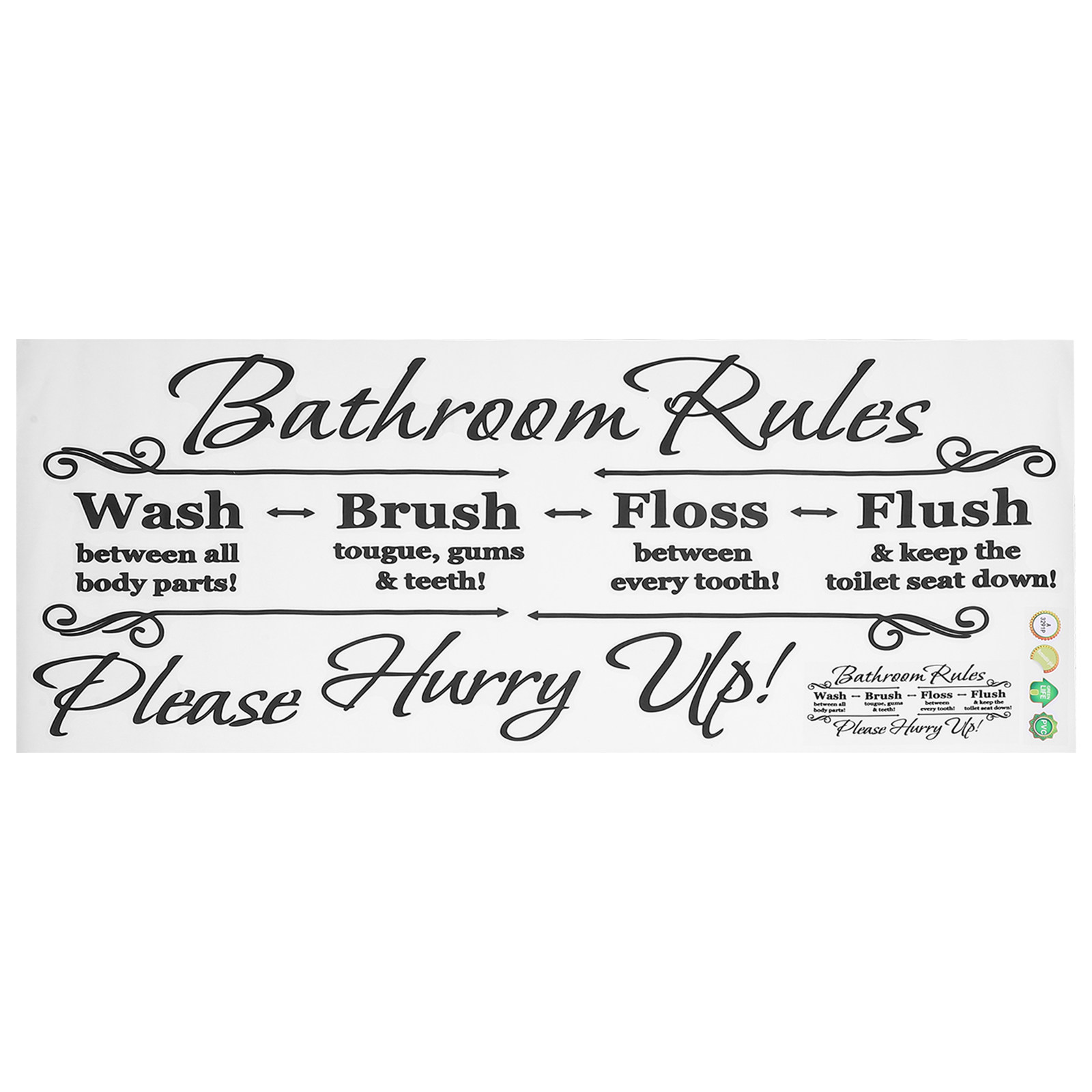 Bathroom Rules Wall Sticker Re - Home Bathroom Rules 评论和价格