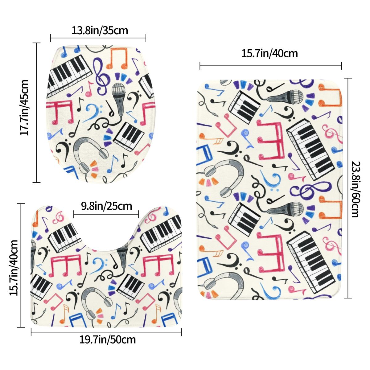 Good Beats - Music Notes & Sym - Home Goods Bathroom Rugs 评论和价格