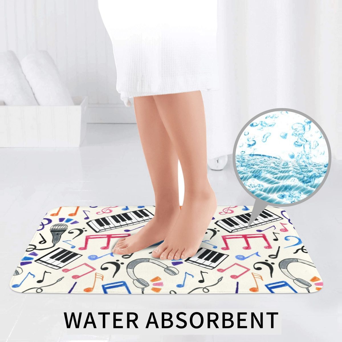 Good Beats - Music Notes & Sym - Home Goods Bathroom Rugs 评论和价格