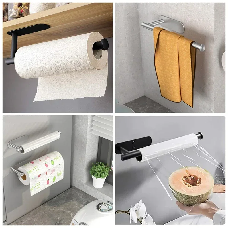 Black Self Adhesive Toilet Pap - Home Bathroom Paper Towel Holder 评论和价格