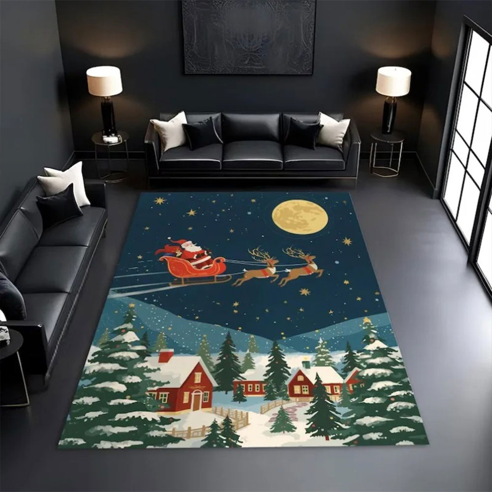Christmas Santa Sleigh Rug Fes - Home Bathroom Scene 评论和价格