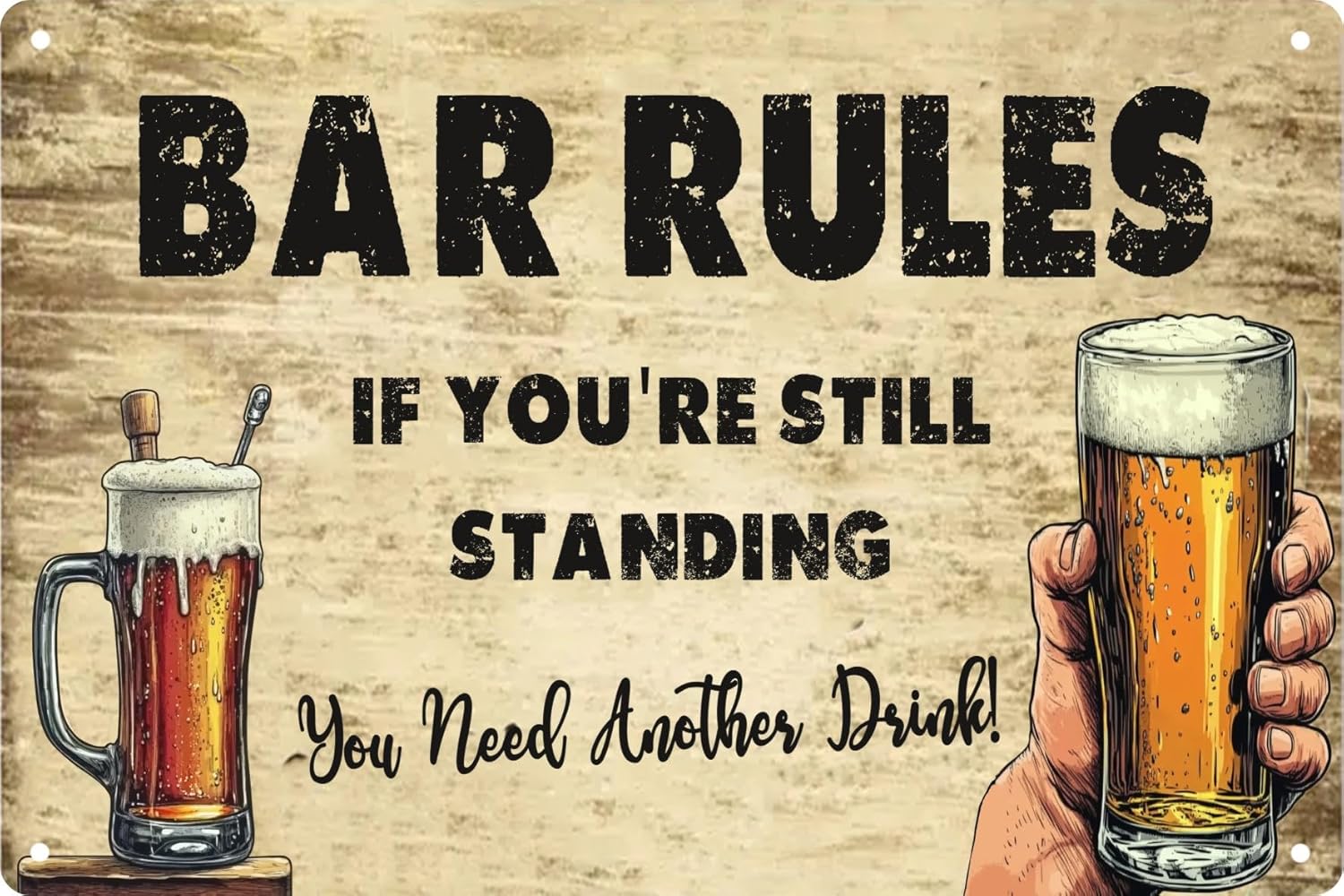 Funny Retro Metal Tin Sign Bar - Home Bathroom Rules 评论和价格