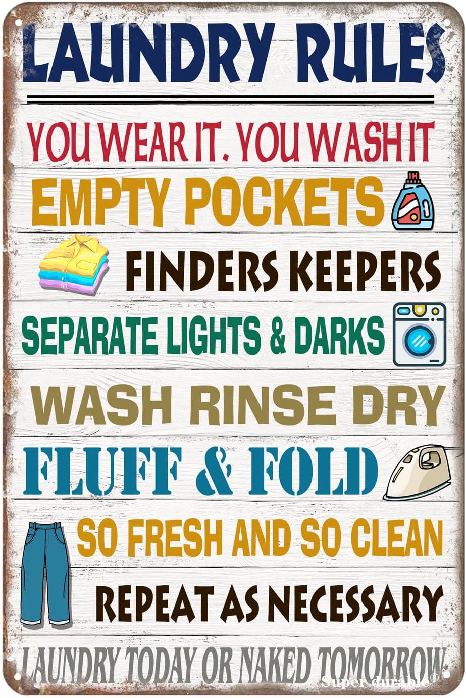 Super durable Vintage Metal Ti - Home Bathroom Rules 评论和价格