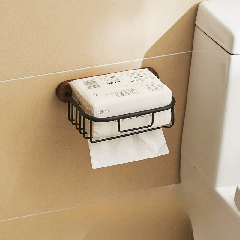 Solid Wood Tissue Holder Witho - Home Bathroom Paper Towel Holder 评论和价格