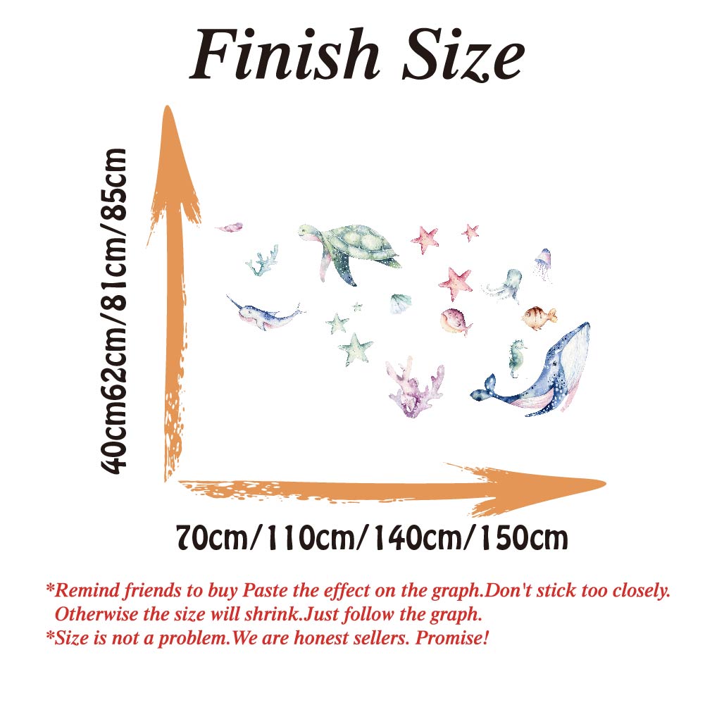 Watercolor Sea Life Ocean Wall - Home Bathroom Floor Tiles 评论和价格