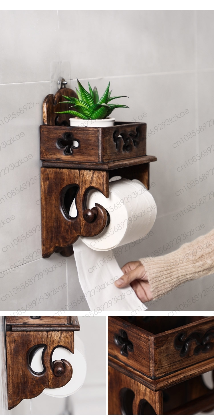 Wooden Paper Towel Holder Toil - Home Bathroom Paper Towel Holder 评论和价格