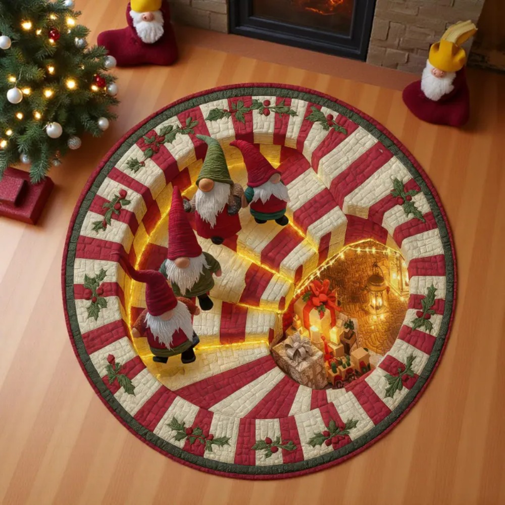 Christmas 3D Illusion Round Ca - Home Bathroom Scene 评论和价格