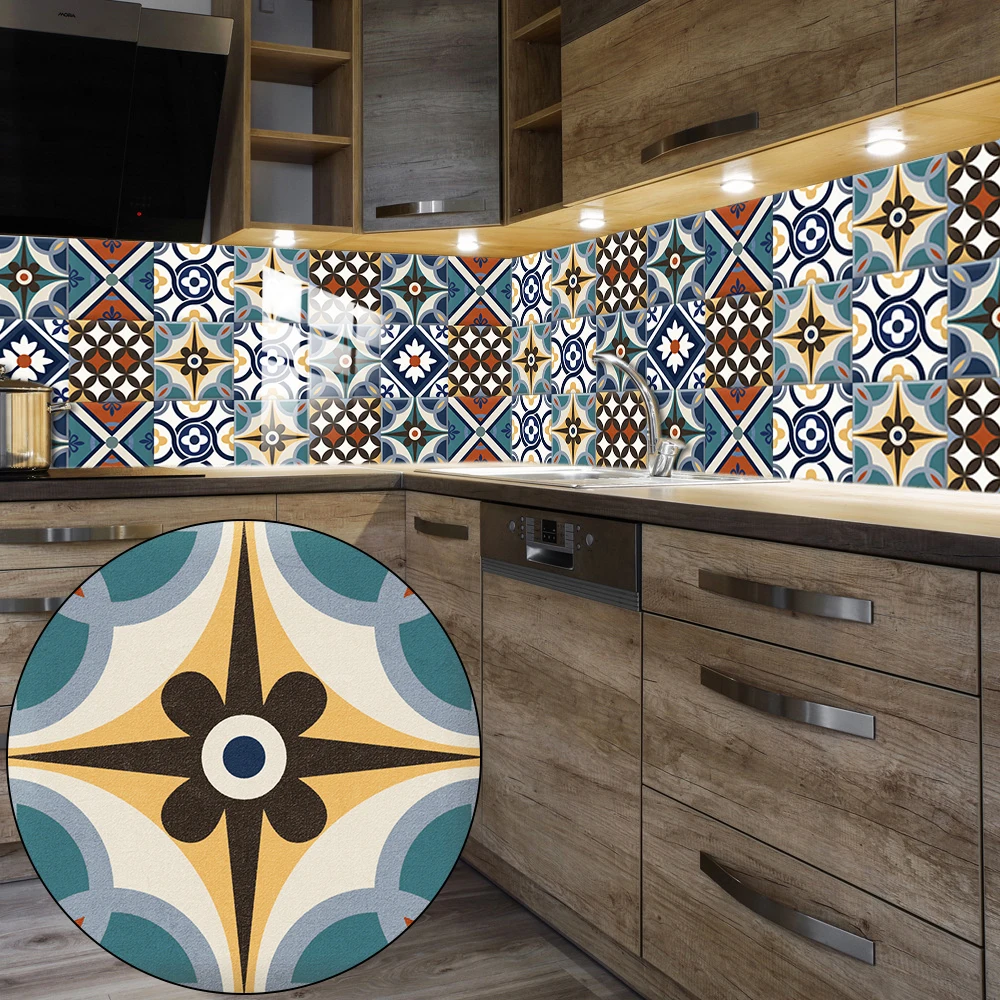 Mexican Style Floral Tiles Wal - Home Bathroom Floor Tiles 评论和价格