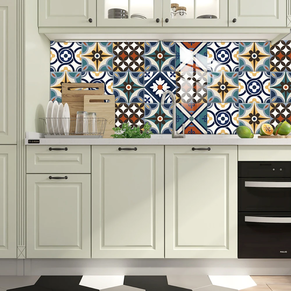Mexican Style Floral Tiles Wal - Home Bathroom Floor Tiles 评论和价格