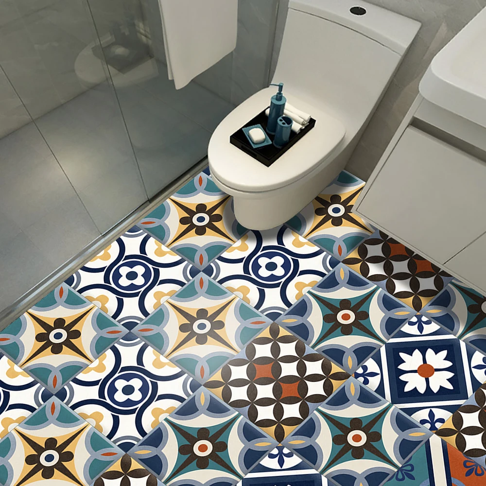 Mexican Style Floral Tiles Wal - Home Bathroom Floor Tiles 评论和价格