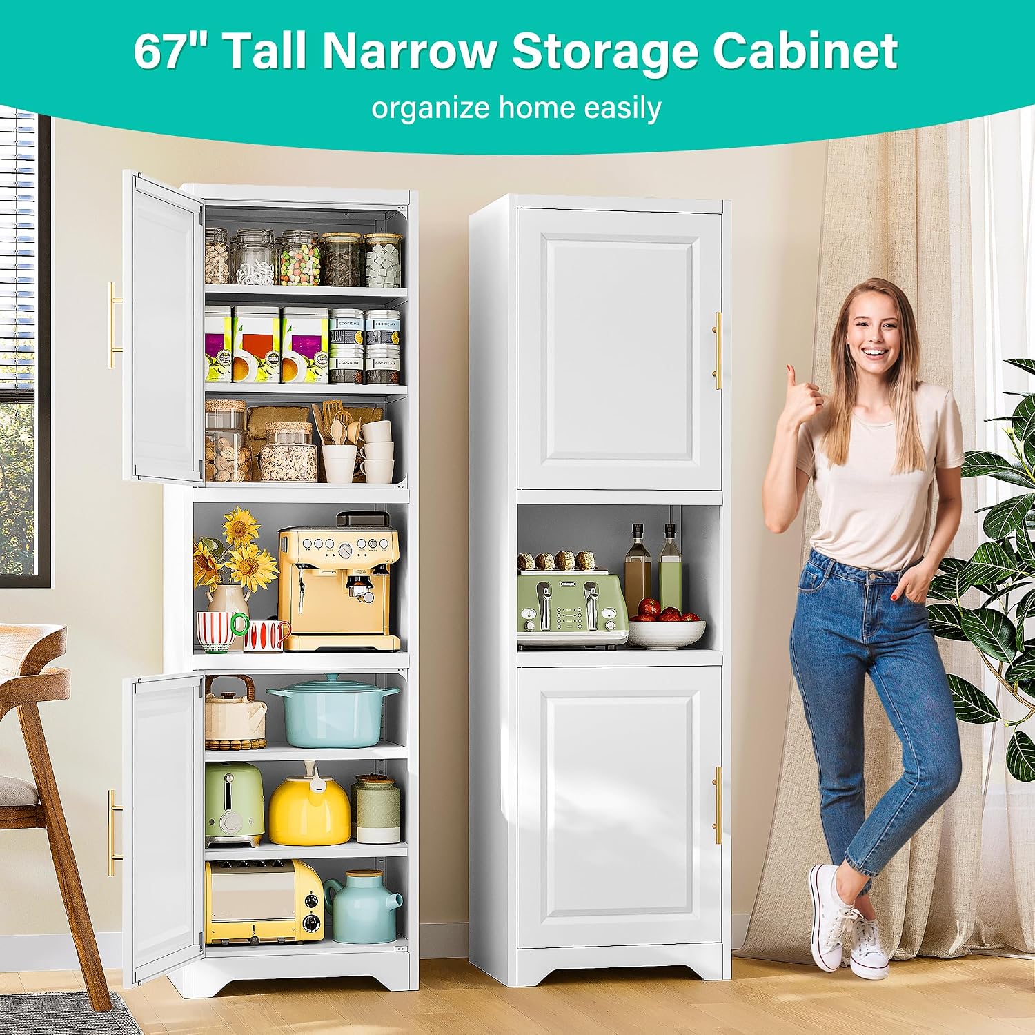 67 Inch Tall Narrow Storage Ca - Home Bathroom Organizer 评论和价格