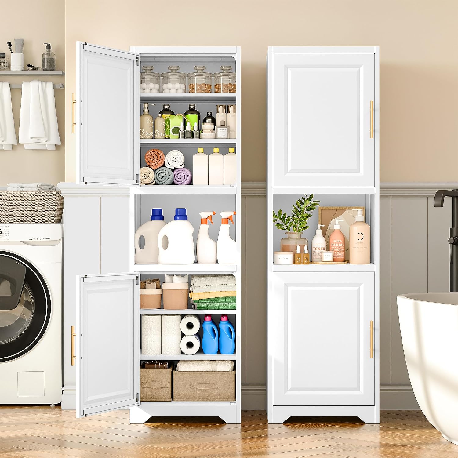 67 Inch Tall Narrow Storage Ca - Home Bathroom Organizer 评论和价格