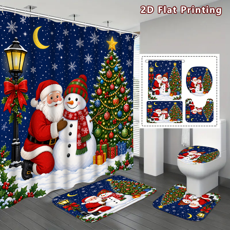 2D Flat, 2D Flat 4pcs Christma - Home Bathroom Scene 评论和价格