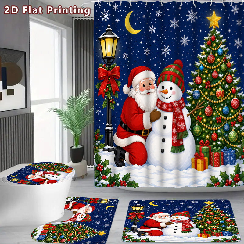 2D Flat, 2D Flat 4pcs Christma - Home Bathroom Scene 评论和价格