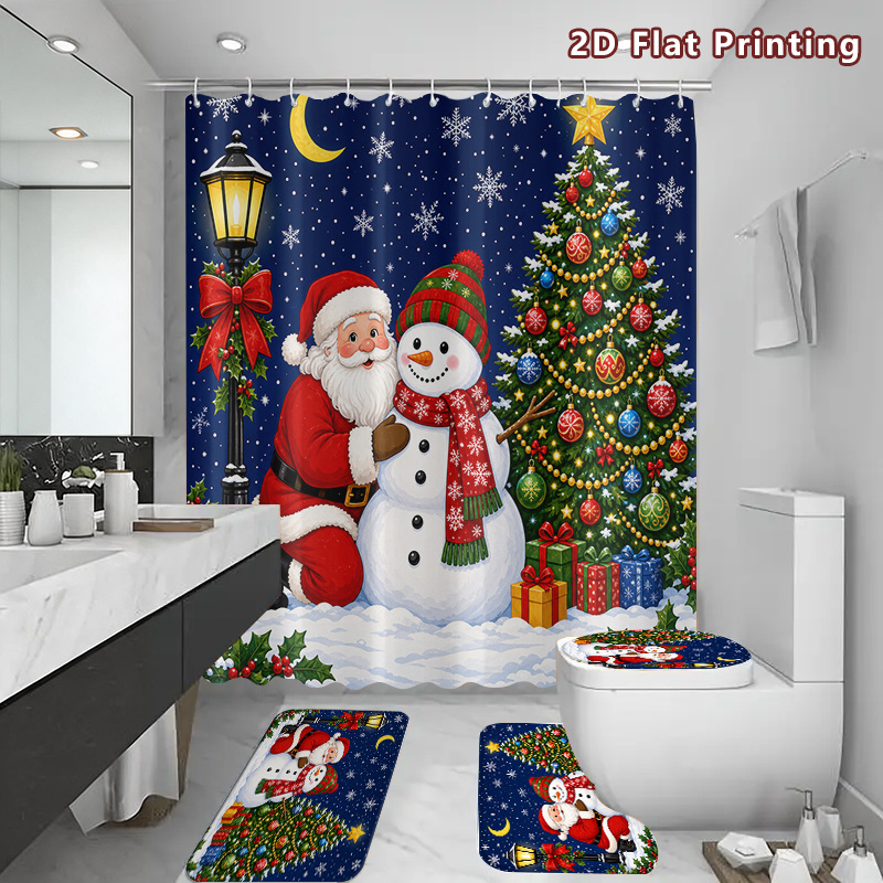 2D Flat, 2D Flat 4pcs Christma - Home Bathroom Scene 评论和价格