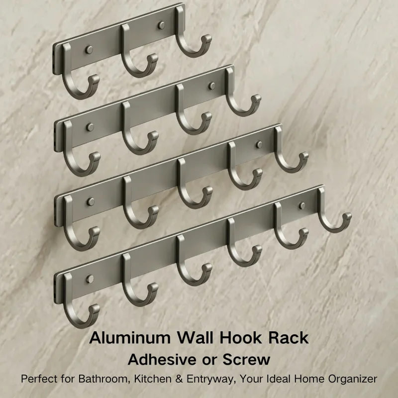 Aluminum Wall Hook Rack – No-D - Home Bathroom Organizer 评论和价格