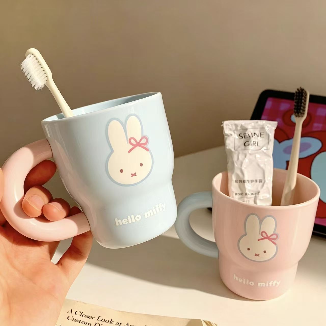 Miffy Rabbit Cartoon Pattern T - Home Edit Bathroom 评论和价格