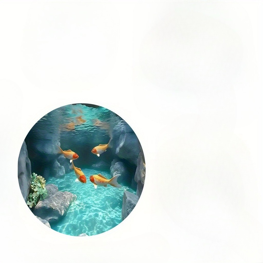 Koi Fish Pond Round Rug Fleece - Home Bathroom Scene 评论和价格
