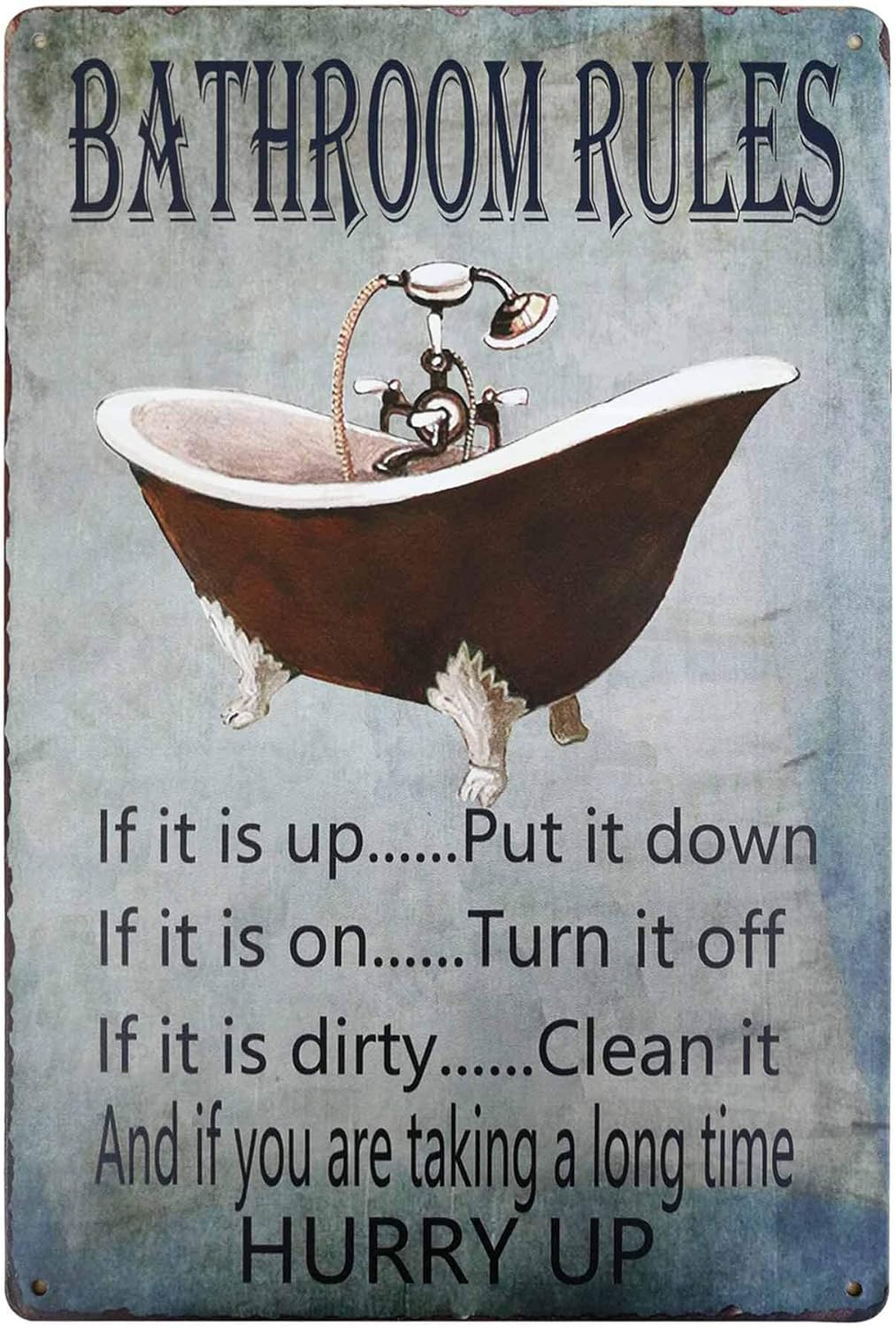 PXIYOU Rustic Bathroom Rules T - Home Bathroom Rules 评论和价格