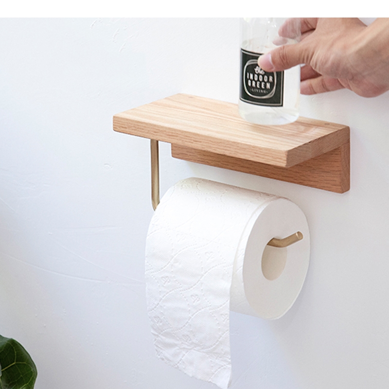 Wooden Tissue Holder Roll Pape - Home Bathroom Paper Towel Holder 评论和价格