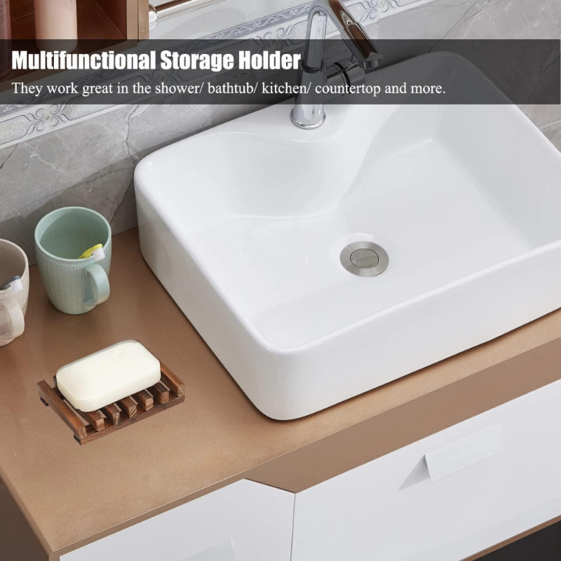 1Pc Natural Wood Soap Dish Hol - Home Bathroom Vent 评论和价格