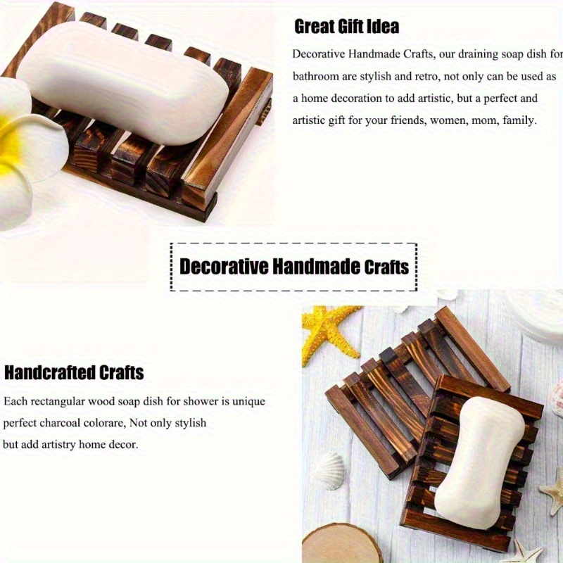 1Pc Natural Wood Soap Dish Hol - Home Bathroom Vent 评论和价格